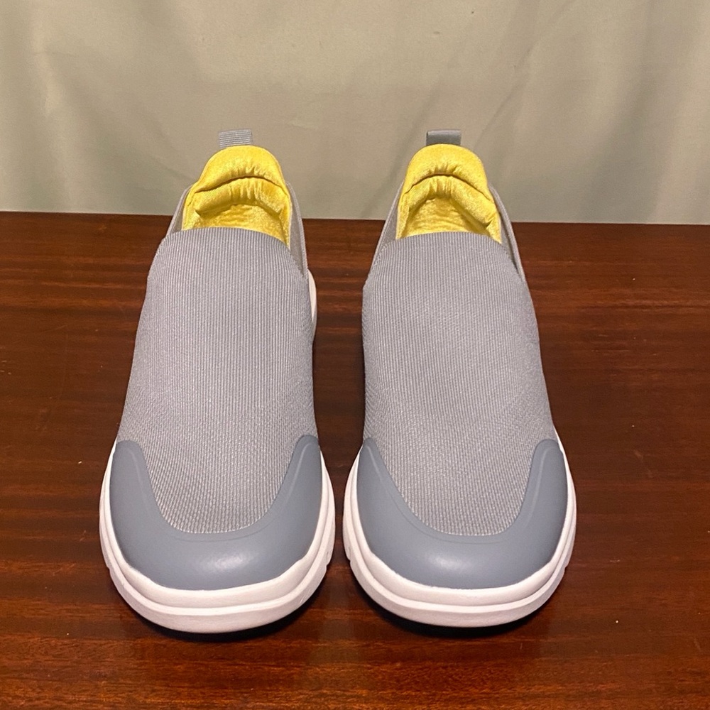 FitVille BriskWalk Recovery Power Arch & Heel Support Gray Walking Shoes 10.5W